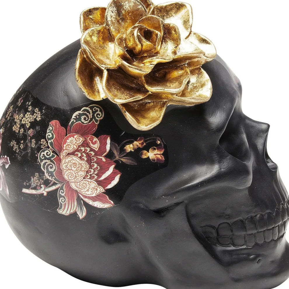 Decofiguur Flower Skull 22cm