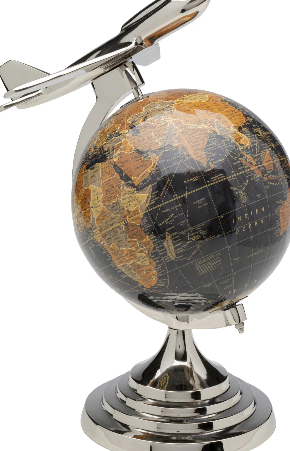 Decofiguur Globe Top Plane 39cm