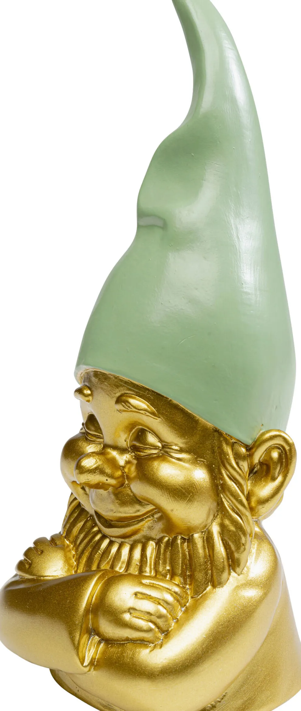 Decofiguur Gnome Gold Green 21cm