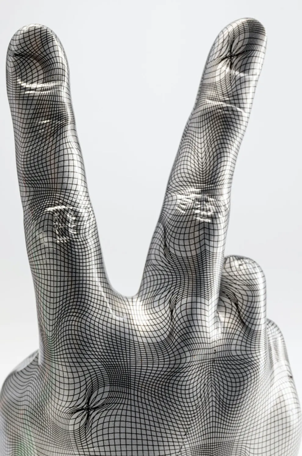 Decofiguur Hand Victory Grijs