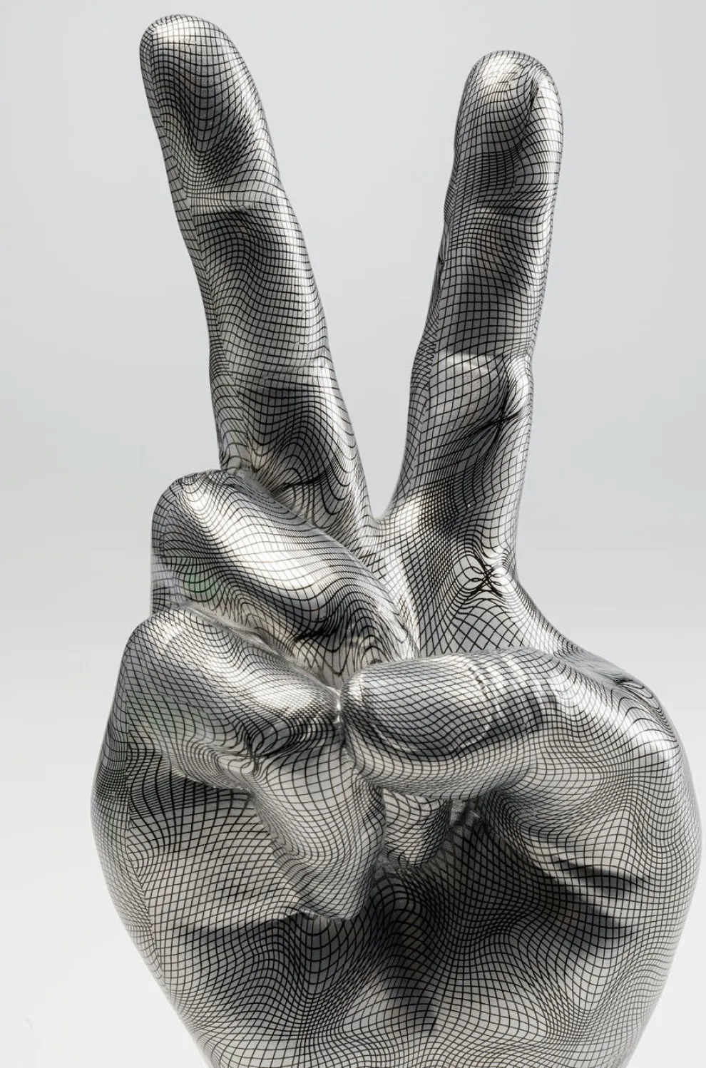 Decofiguur Hand Victory Grijs