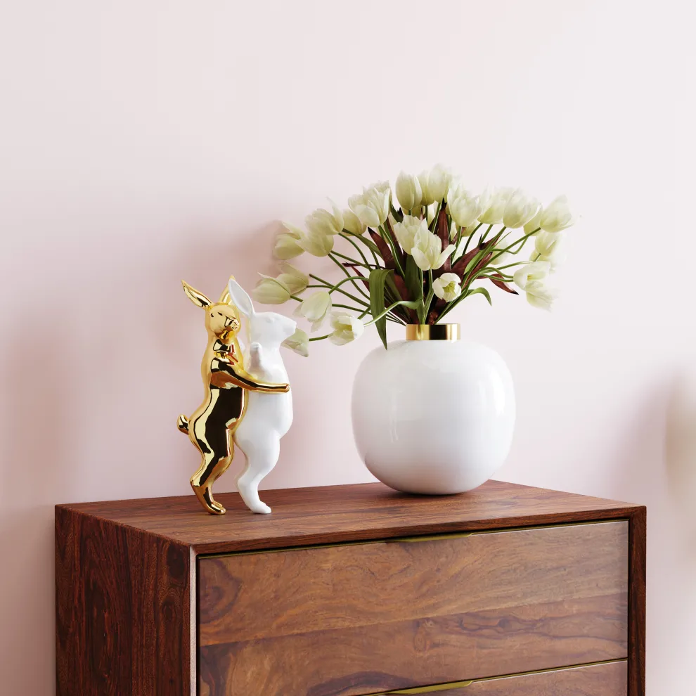 Decofiguur Hugging Rabbits Medium