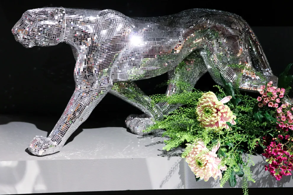 Decofiguur Leopard Mozaïek 129cm