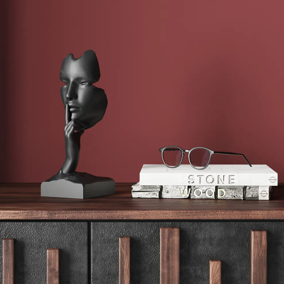 Decofiguur Quiet Face Black 31cm