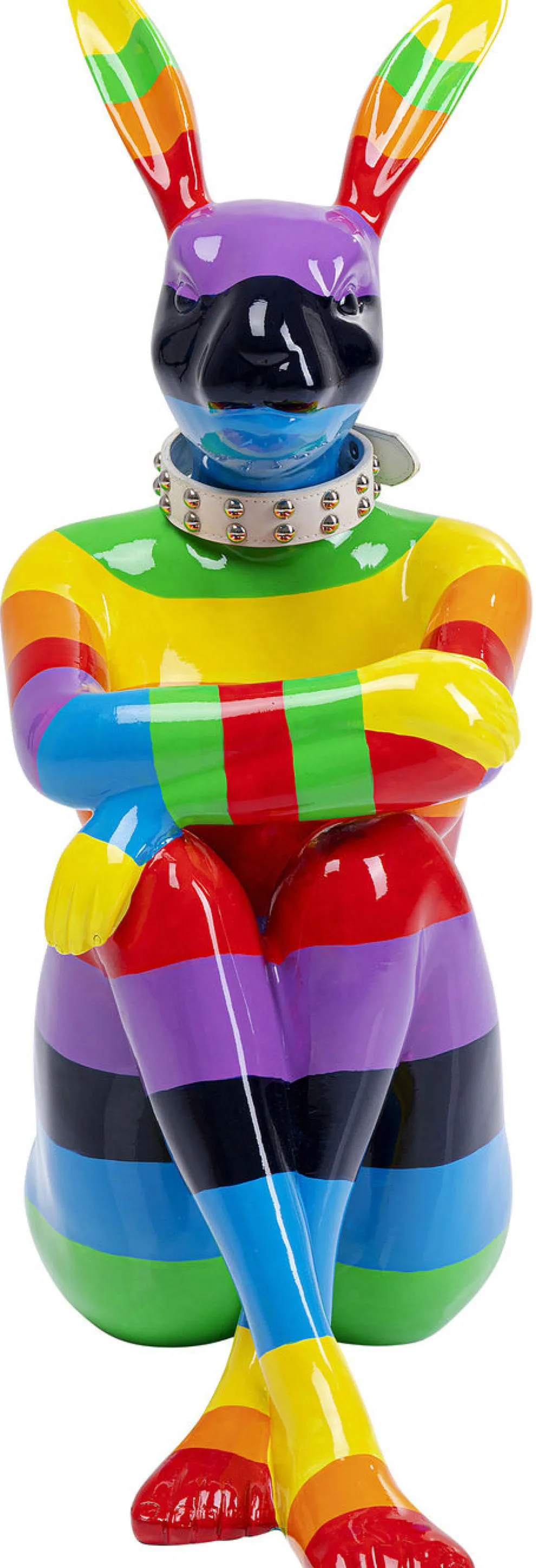 Decofiguur Sitting Rabbit Regenboog 80cm
