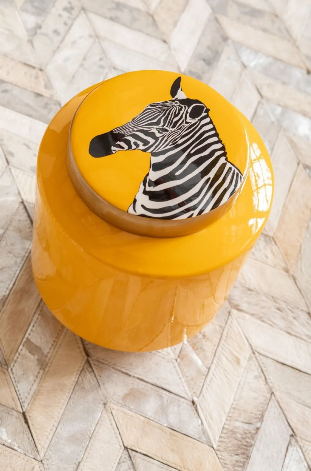 Decoratiepot Zebra Geel 25cm