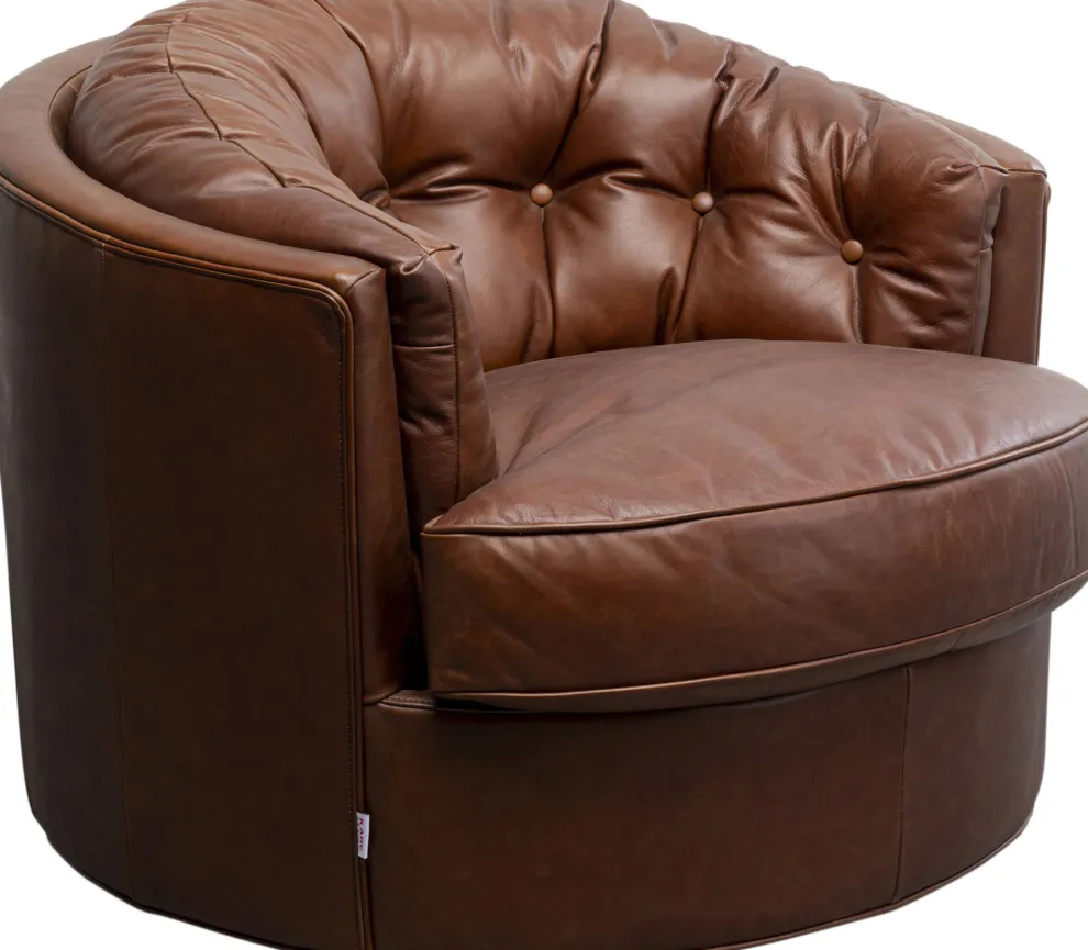 Draaibare Fauteuil Music Hall Leather Brown