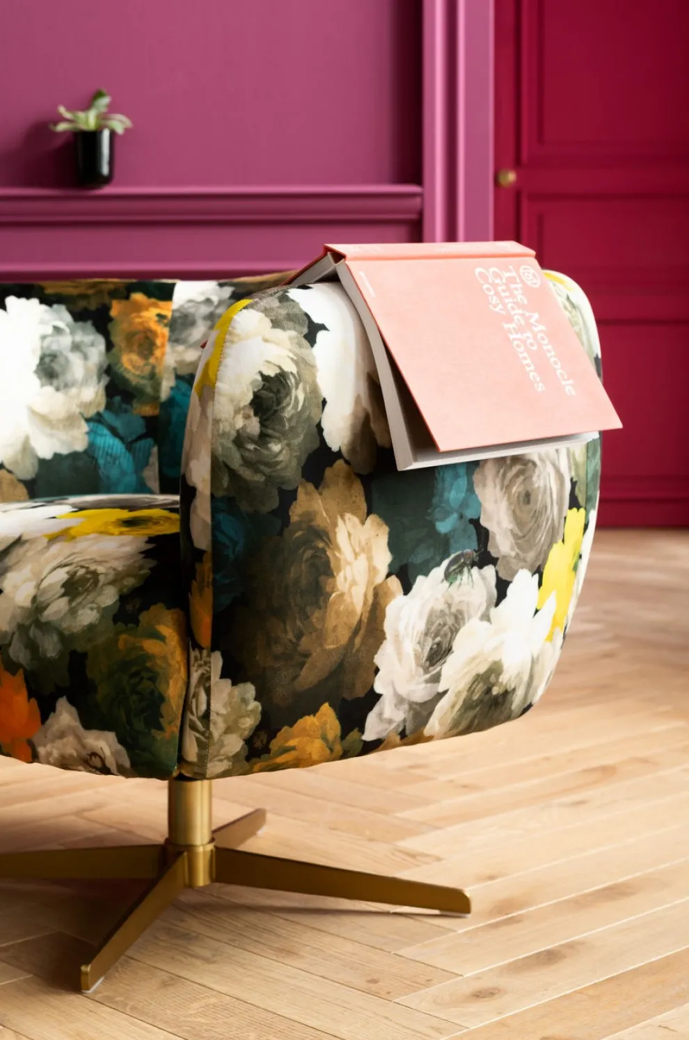 Draaistoel Peony Flower Geel