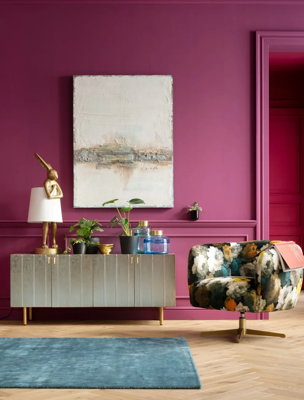 Draaistoel Peony Flower Geel