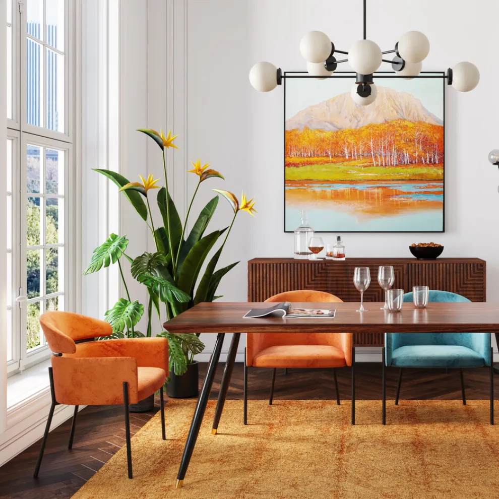 Eetkamerstoel Alexia Fluweel Oranje