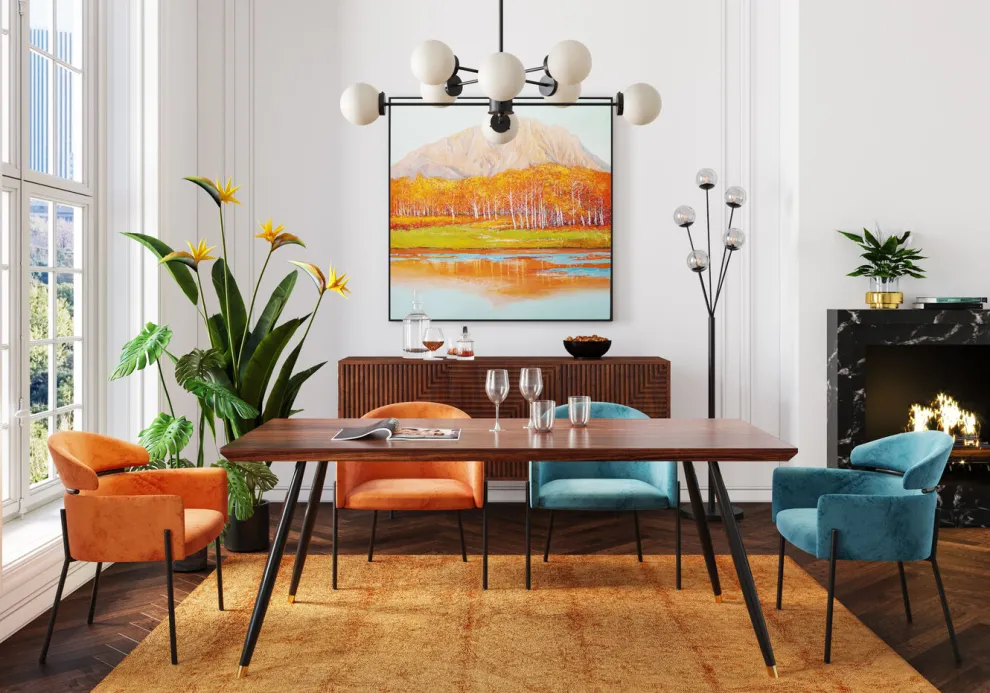 Eetkamerstoel Alexia Fluweel Oranje