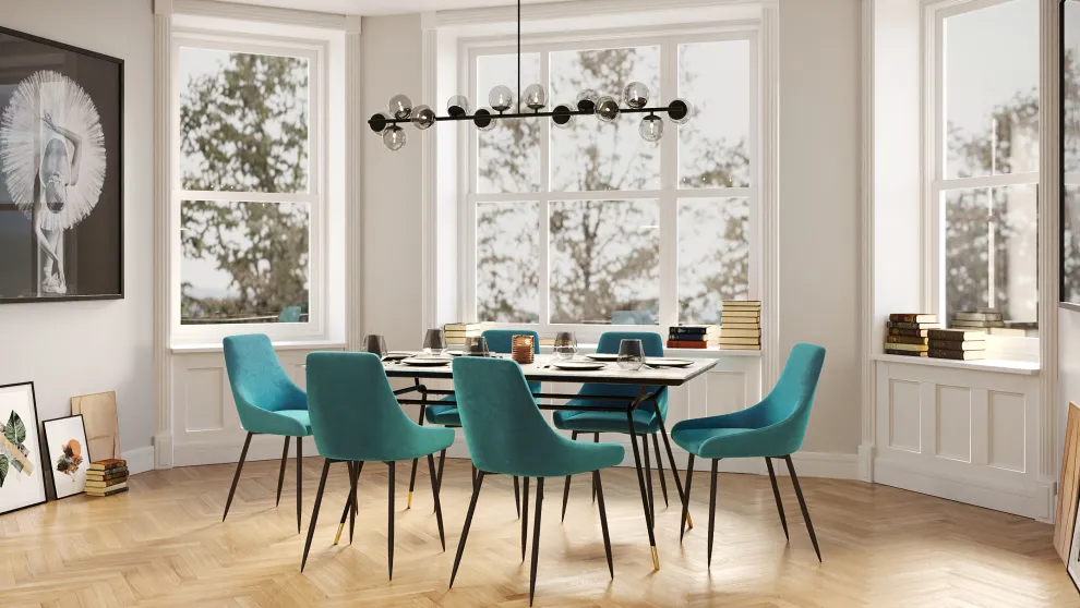 Eetkamerstoel East Side Petrol-Blauw