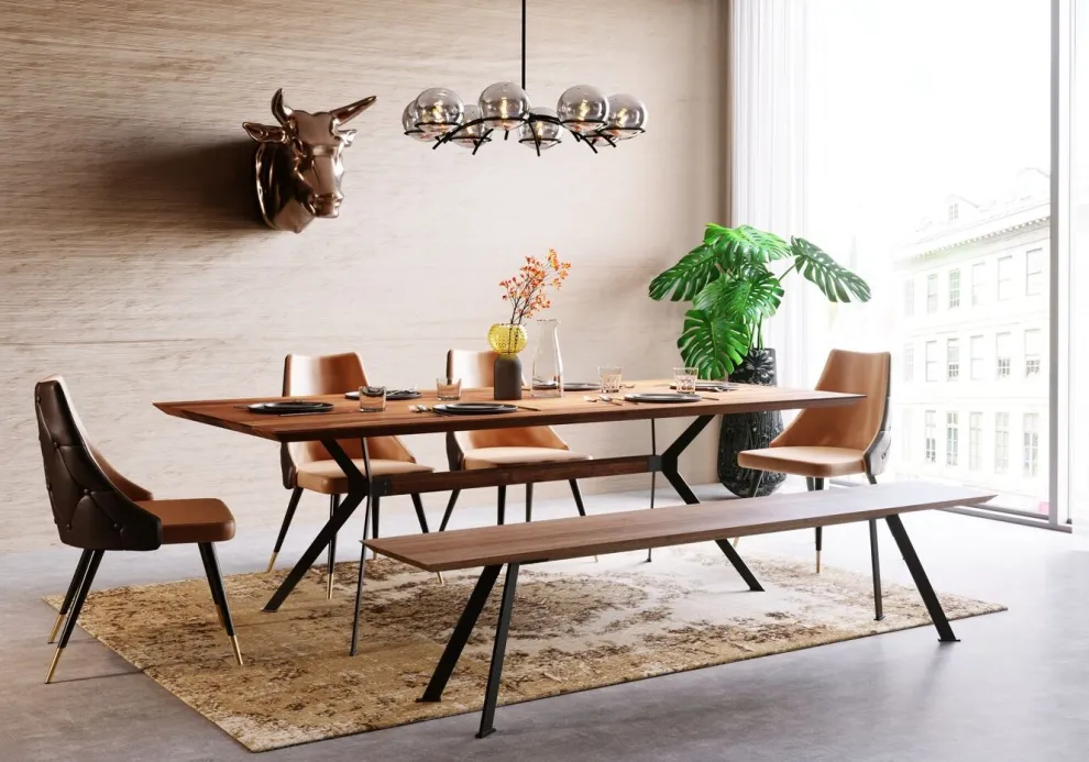 Eettafel Downtown Walnoot 220x100cm