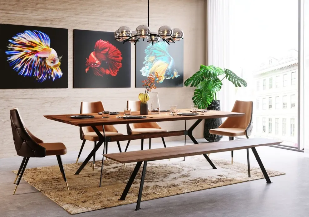 Eettafel Downtown Walnoot 220x100cm