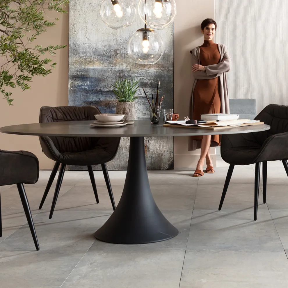 Eettafel Grande Possibilita Zwart 180x120cm