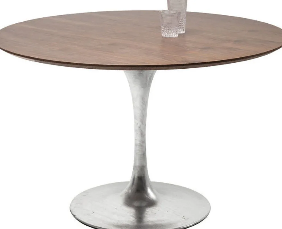 Eettafel Invitation Set Walnoot Zink Ø120cm