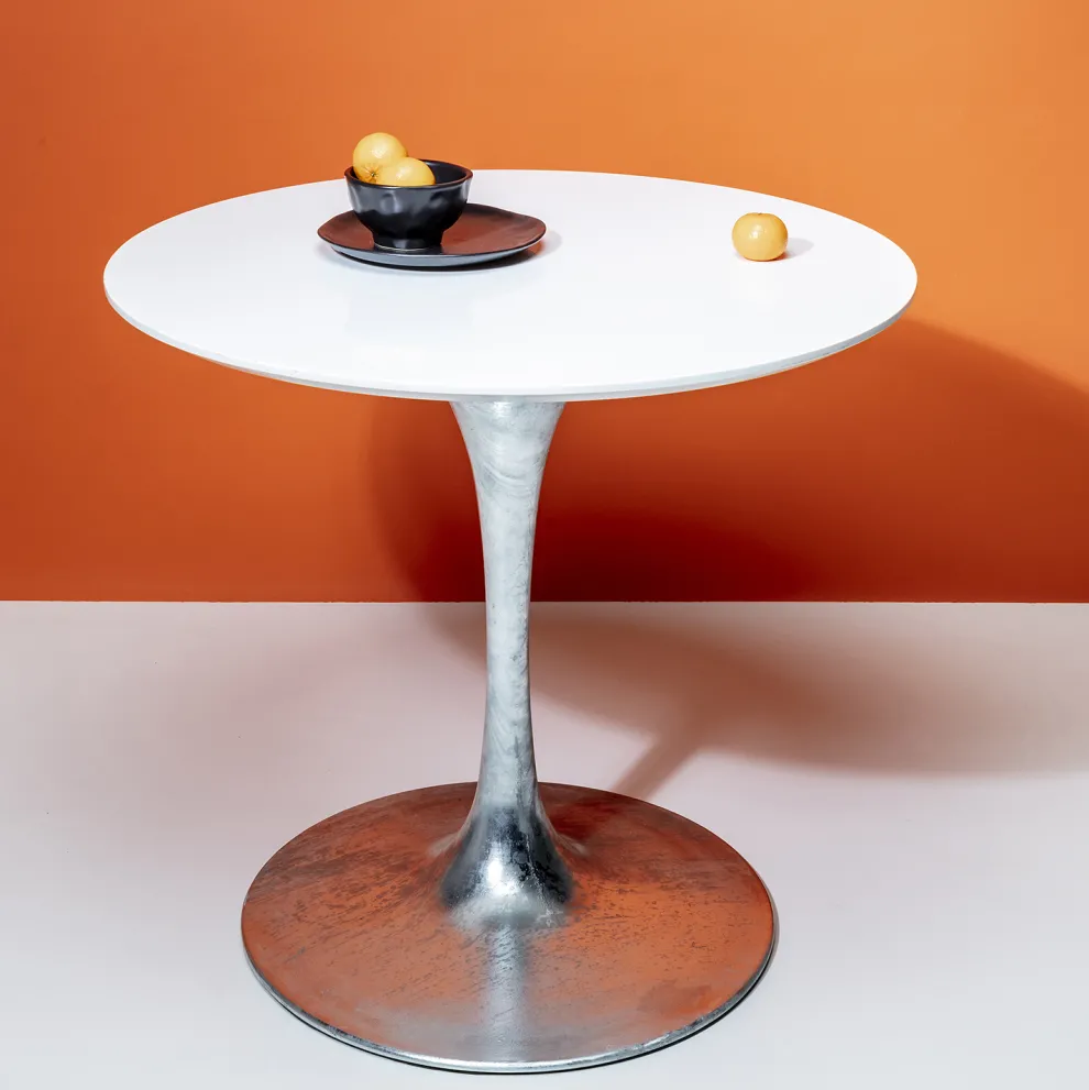 Eettafel Invitation Set Wit Zink Ø90cm