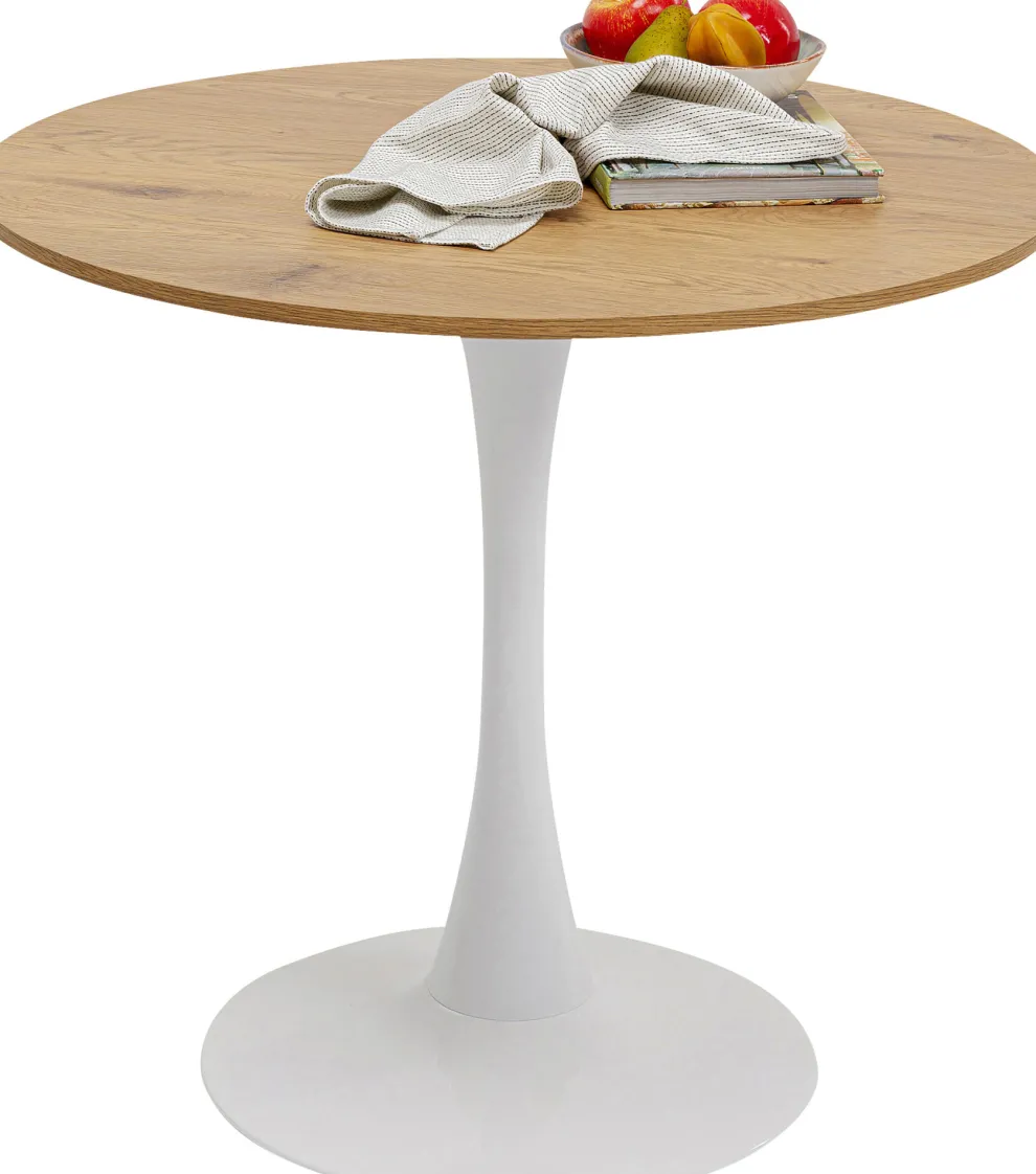 Eettafel Schickeria Oak Print White Ø80cm