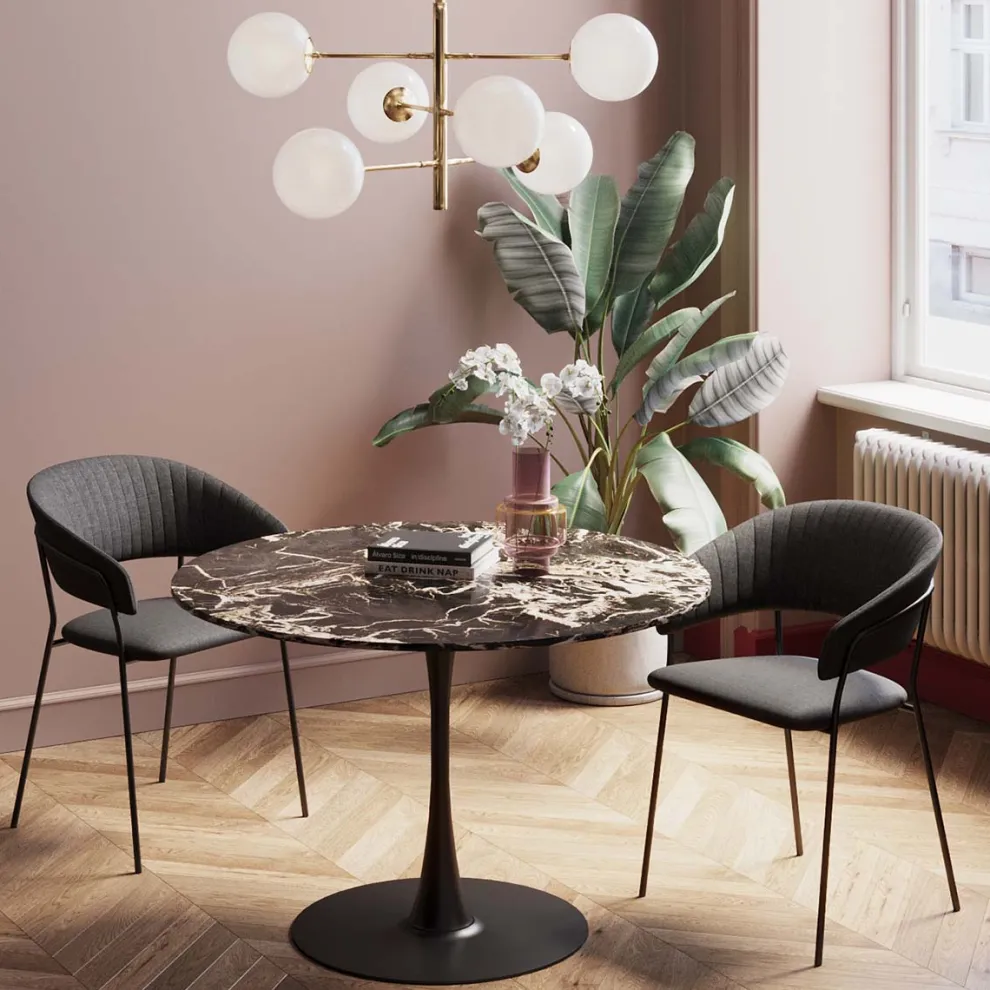 Eettafel Schickeria Marble Black 110cm