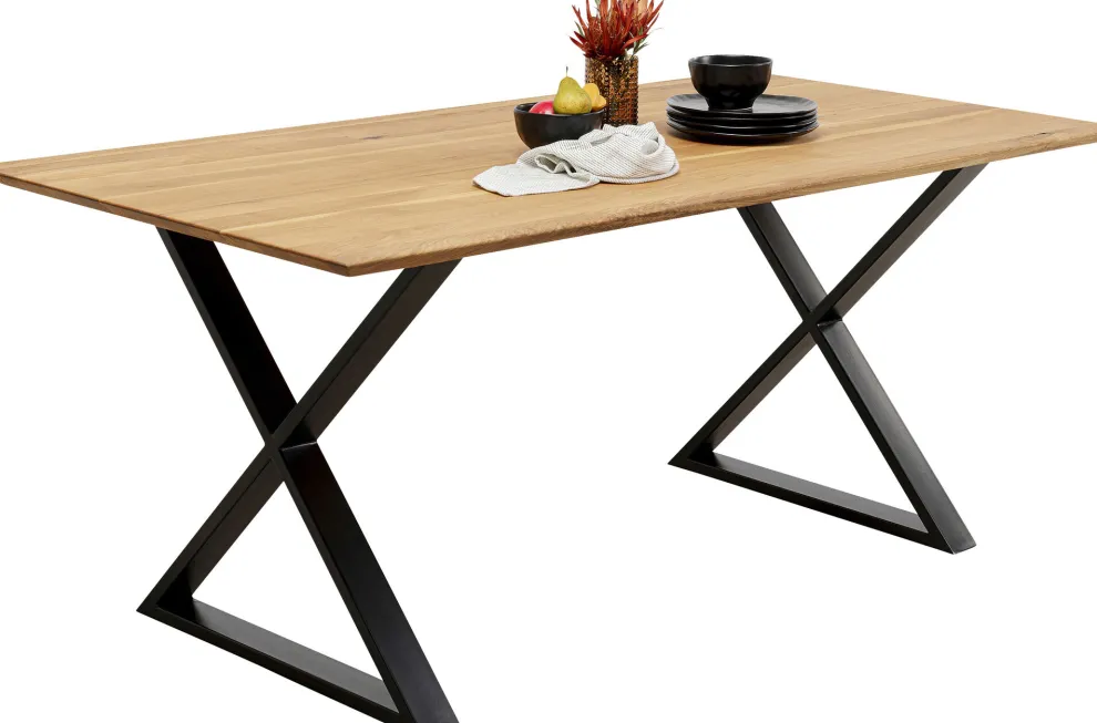Eettafel Symphony Oak Cross Black 200x100cm