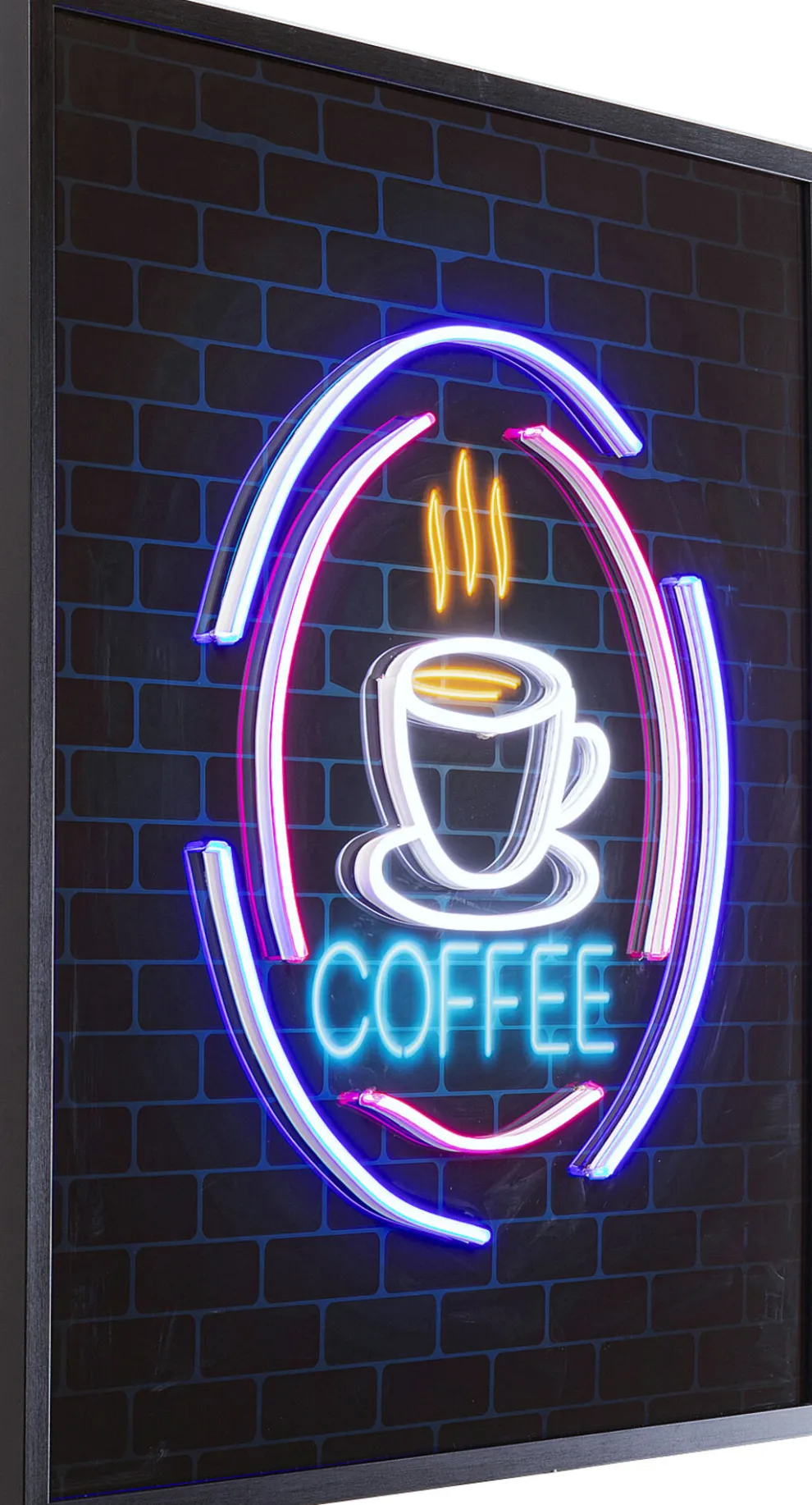 Glas Schilderij Coffee LED 80x80cm