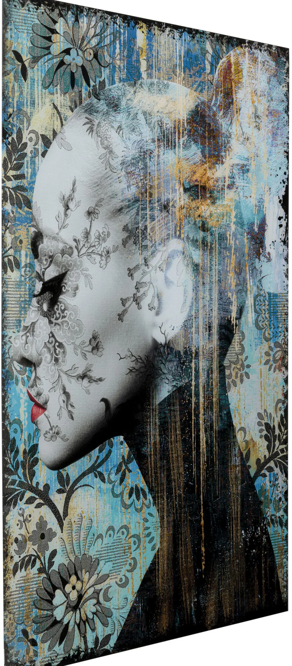 Glas Schilderij Lady Flower 100x150cm