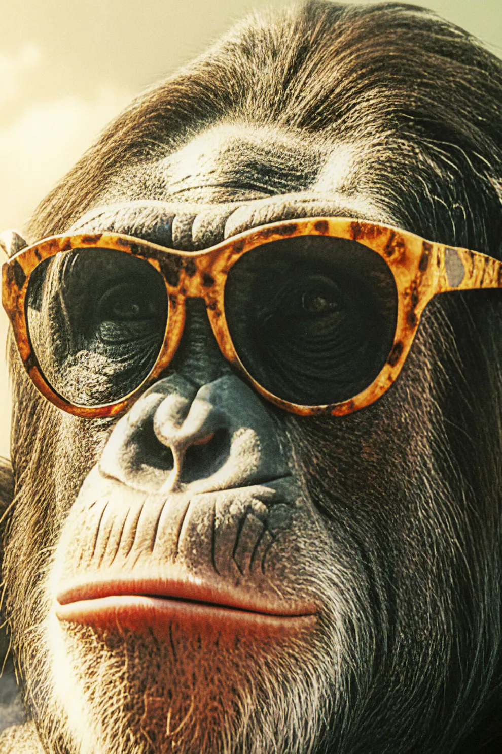 Glasschilderij Holiday Monkey 80x60cm