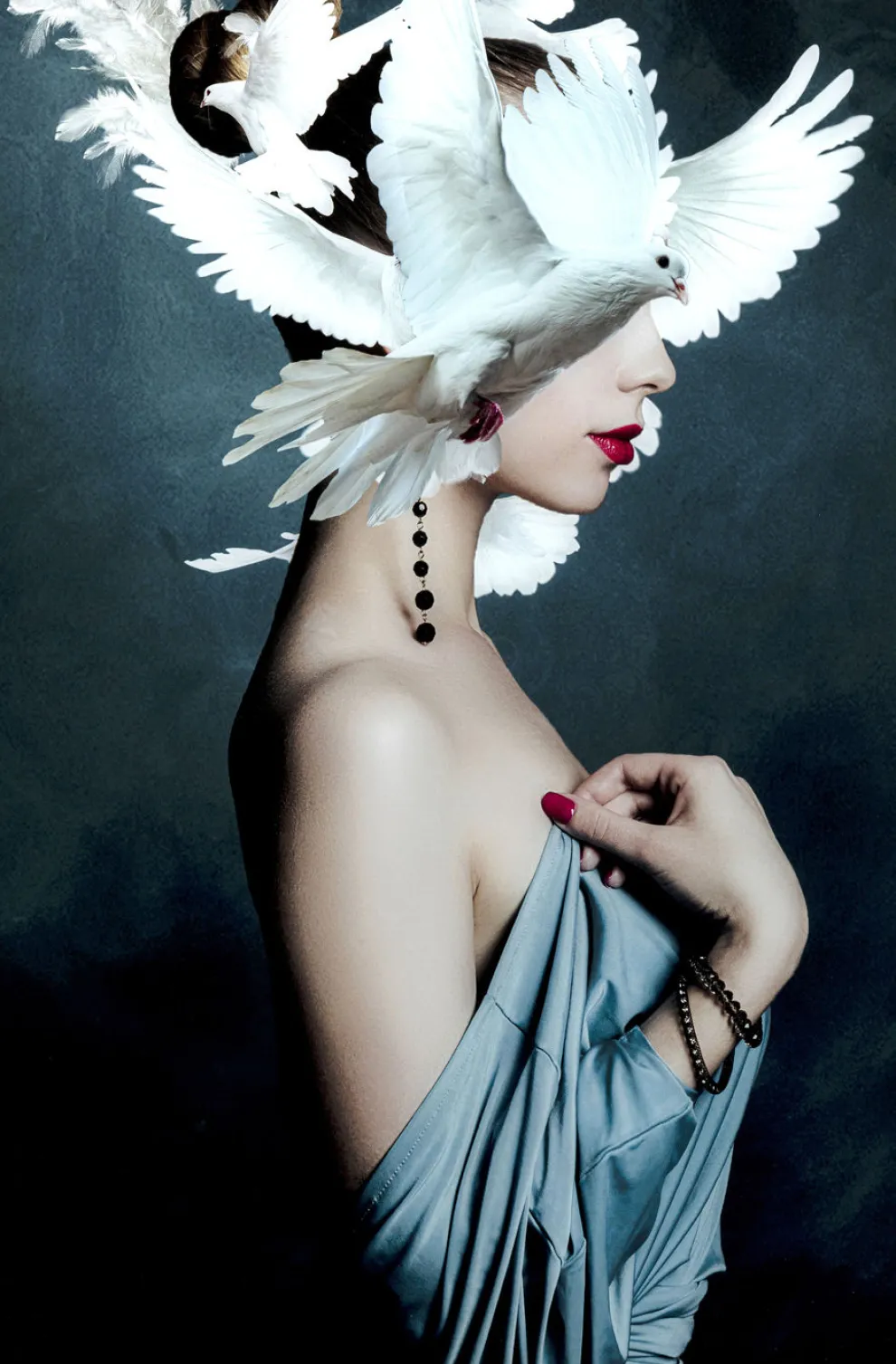 Glasschilderij Mother Of Doves 80x120cm