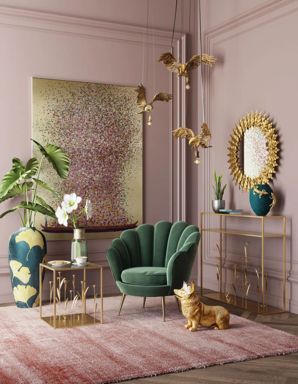 Hanglamp Animal Uil Goud