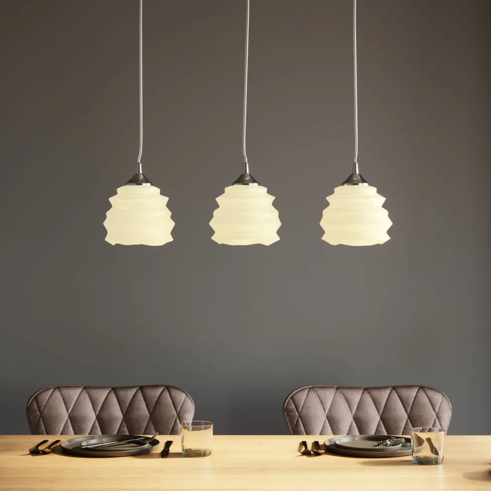 Hanglamp Ruffle Dining White