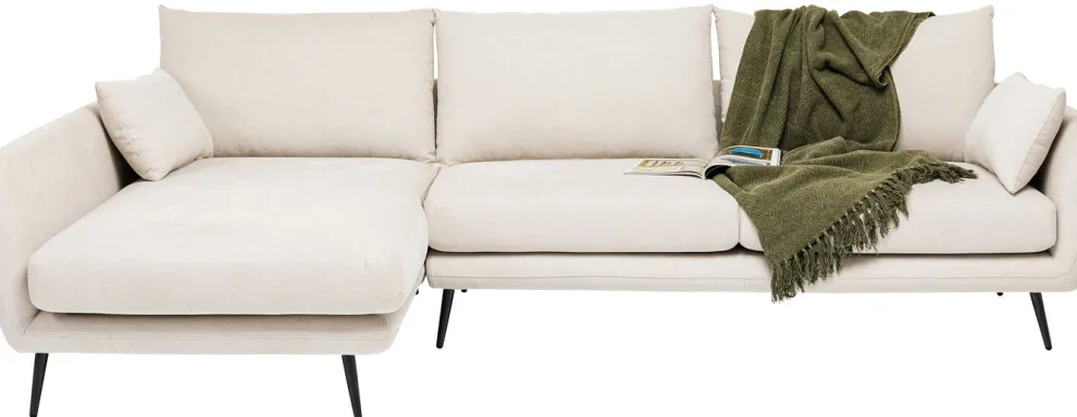 Hoekbank Amalfi Links Creme 275cm