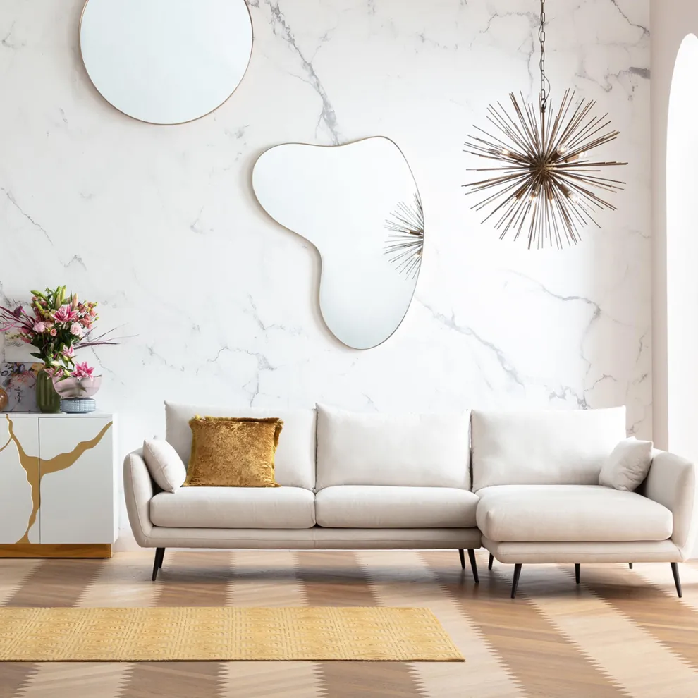 Hoekbank Amalfi Rechts Creme 275cm