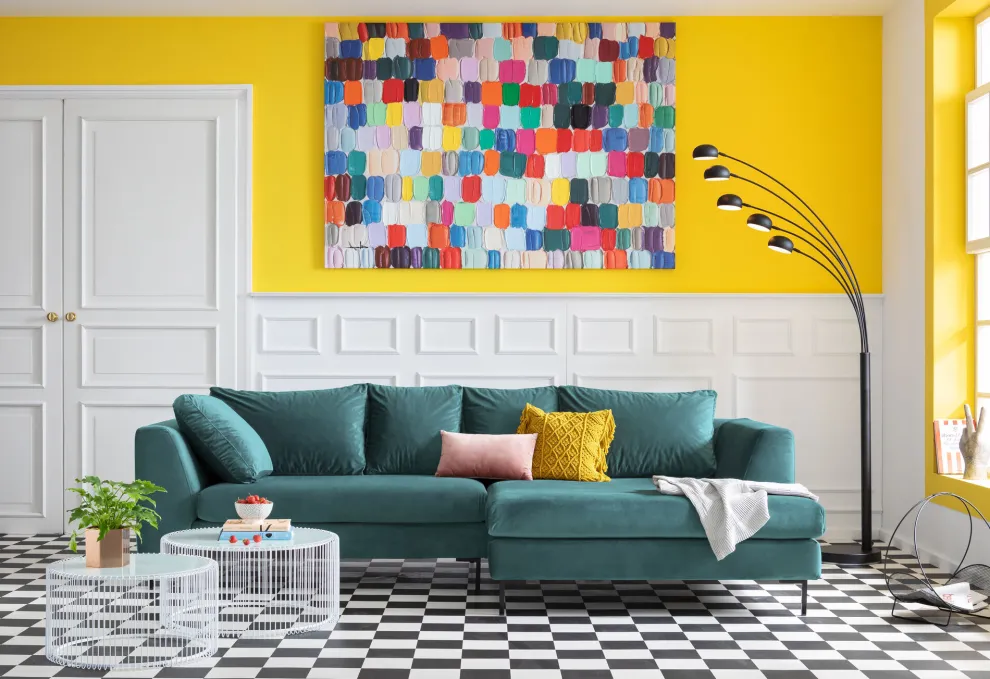 Hoekbank Gianni Fluweel Donkergroen Rechts Zwart