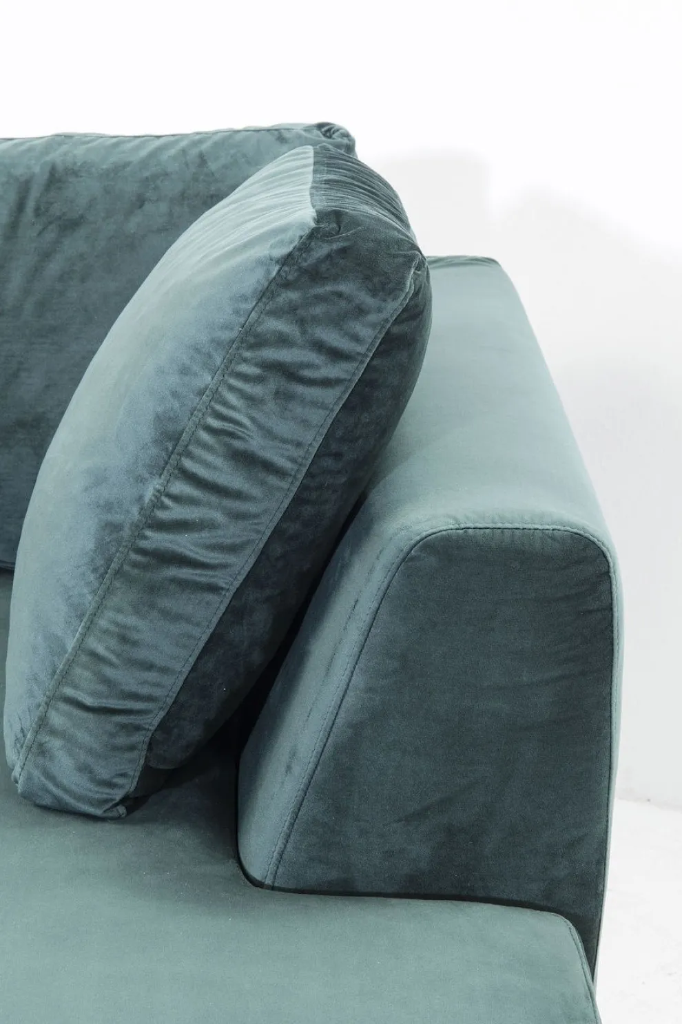 Hoekbank Gianni Fluweel Donkergroen Links Zwart