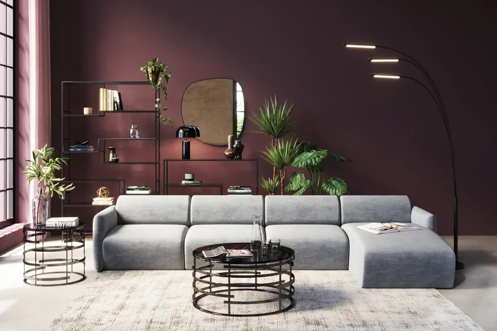 Hoekbank Lucca Grey Right 331cm