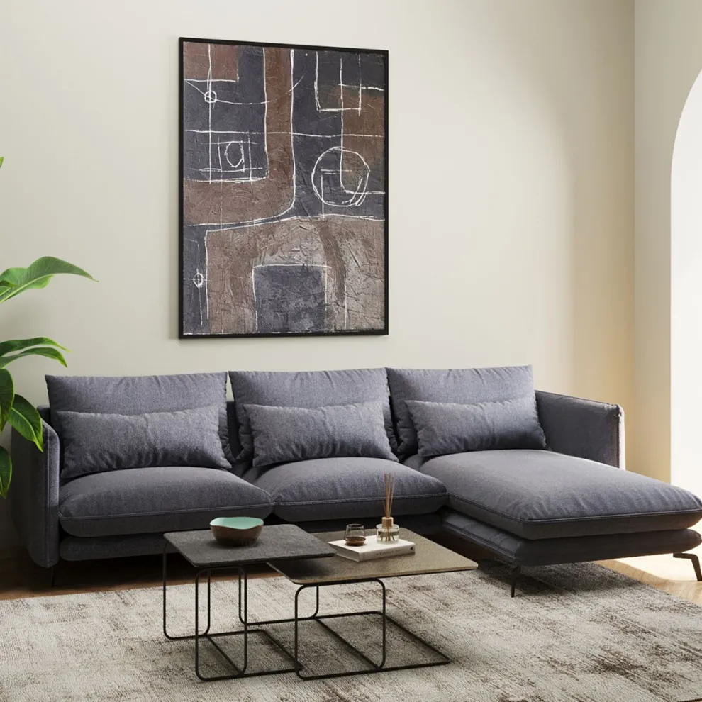 Hoekbank Monza Right Grey 296cm