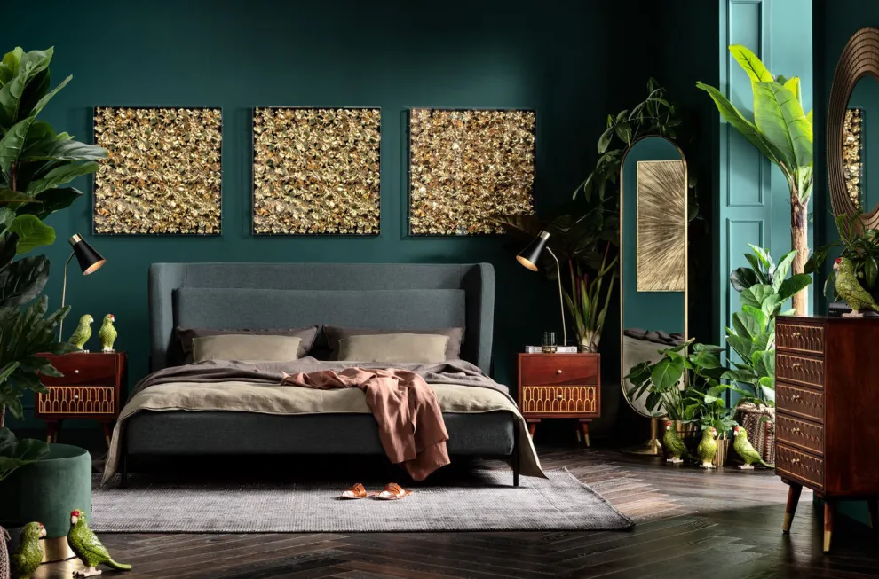 Kruk Cherry Donkergroen Messing Ø35cm