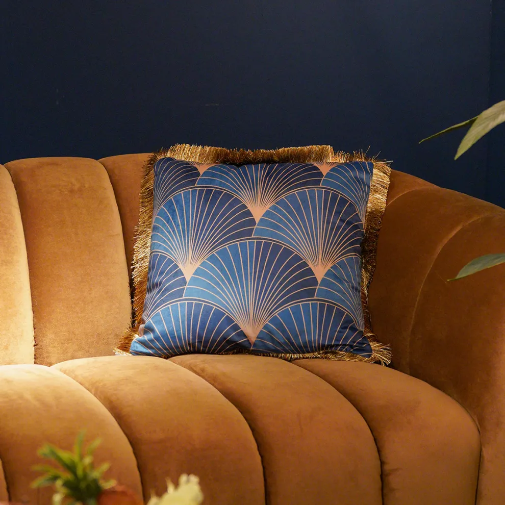 Kussen Leaves Fringe 45x45cm