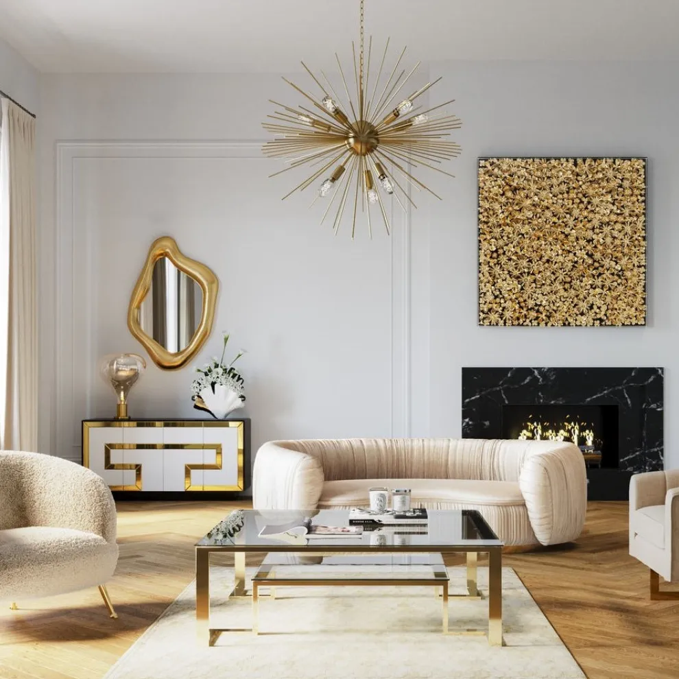 Salontafel Gold Rush 120x120cm