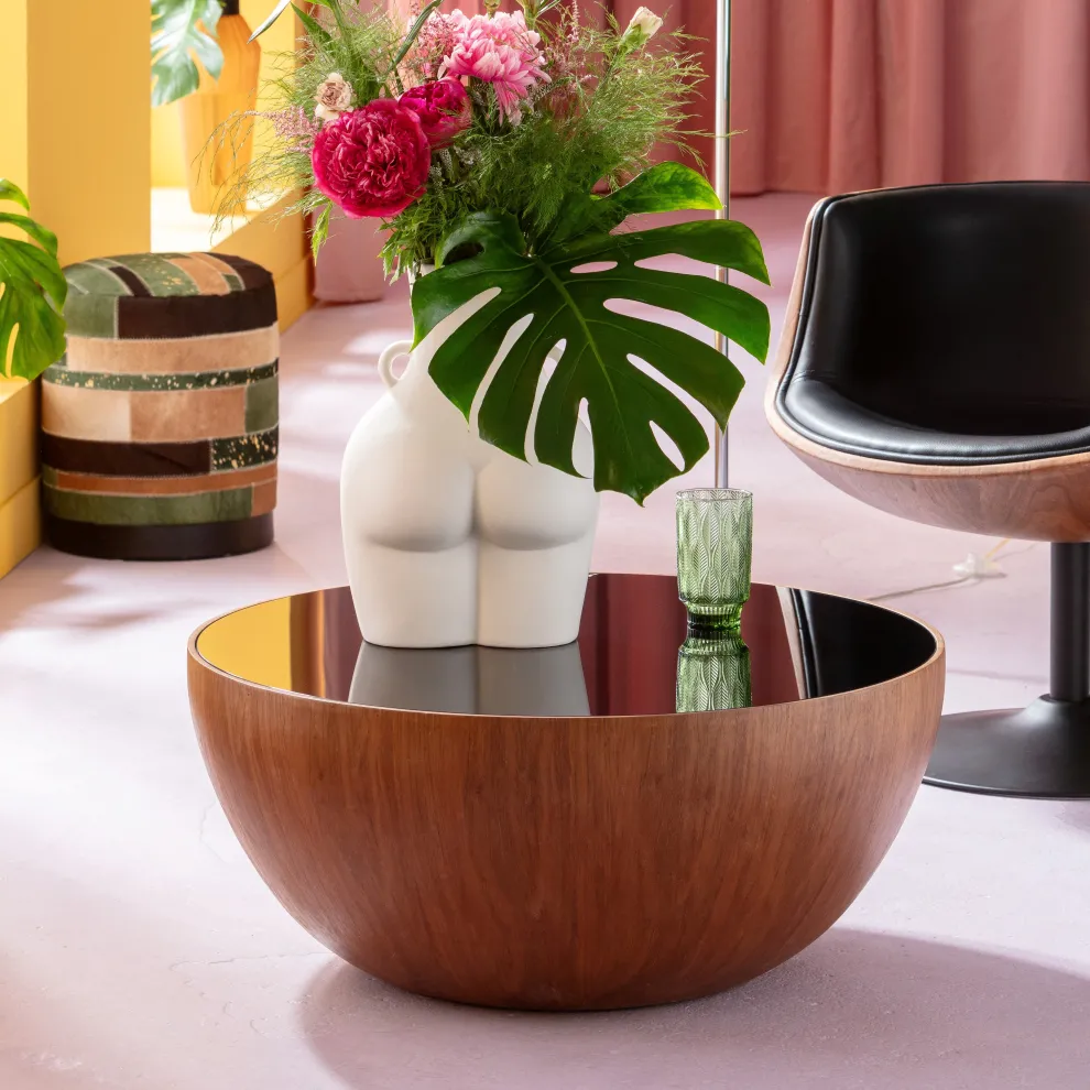 Salontafel Tear Drups Walnoot Ø80cm