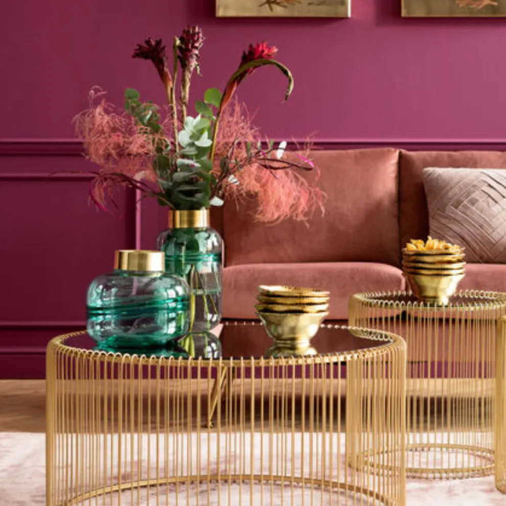 Salontafel Wire Uno Messing Ø80cm