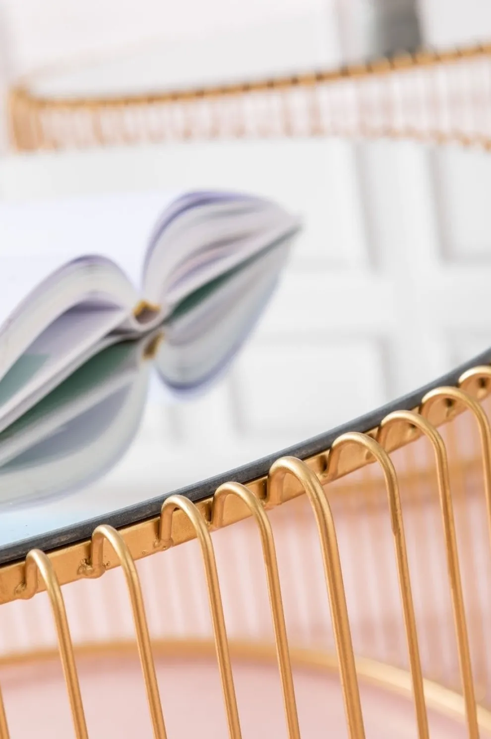 Salontafel Wire Uno Messing Ø80cm