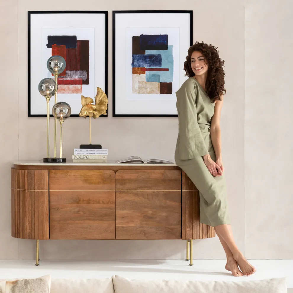 Schilderij Box Back Blue 60x80cm