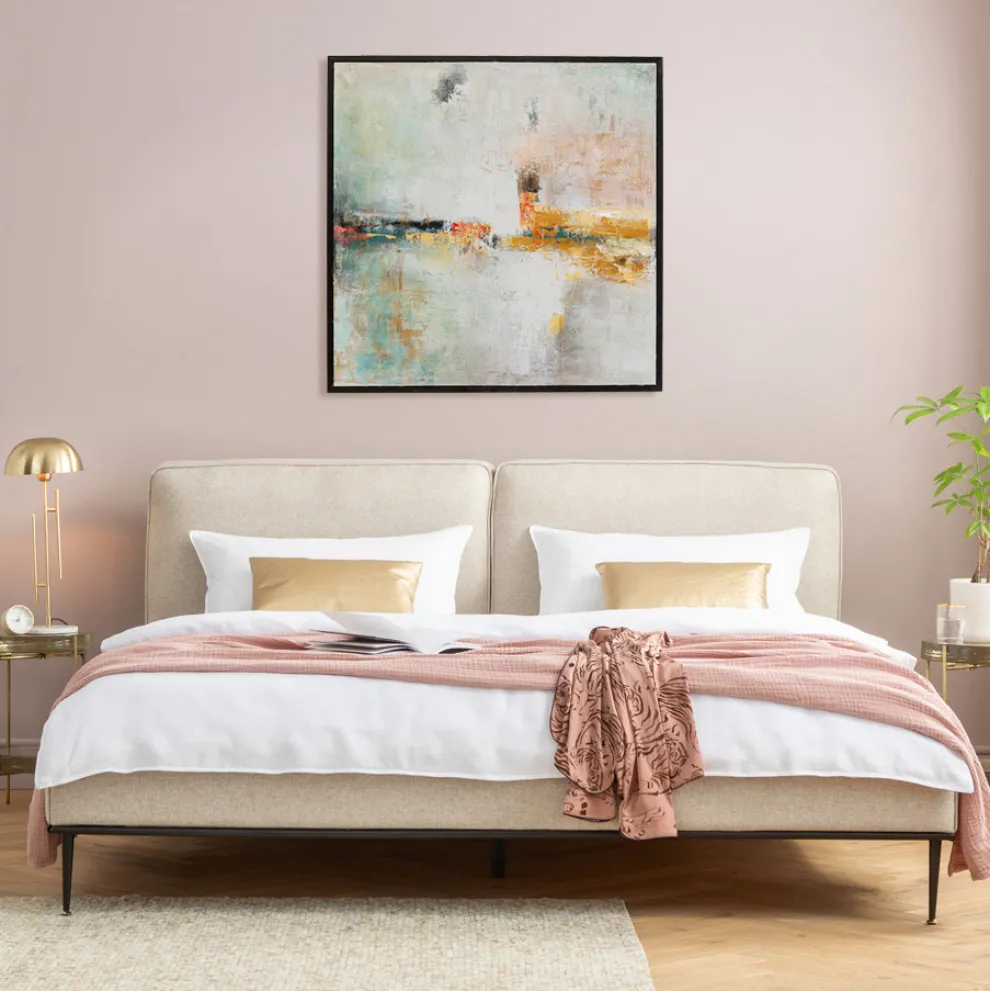 Schilderij Dust Gold 120x120cm