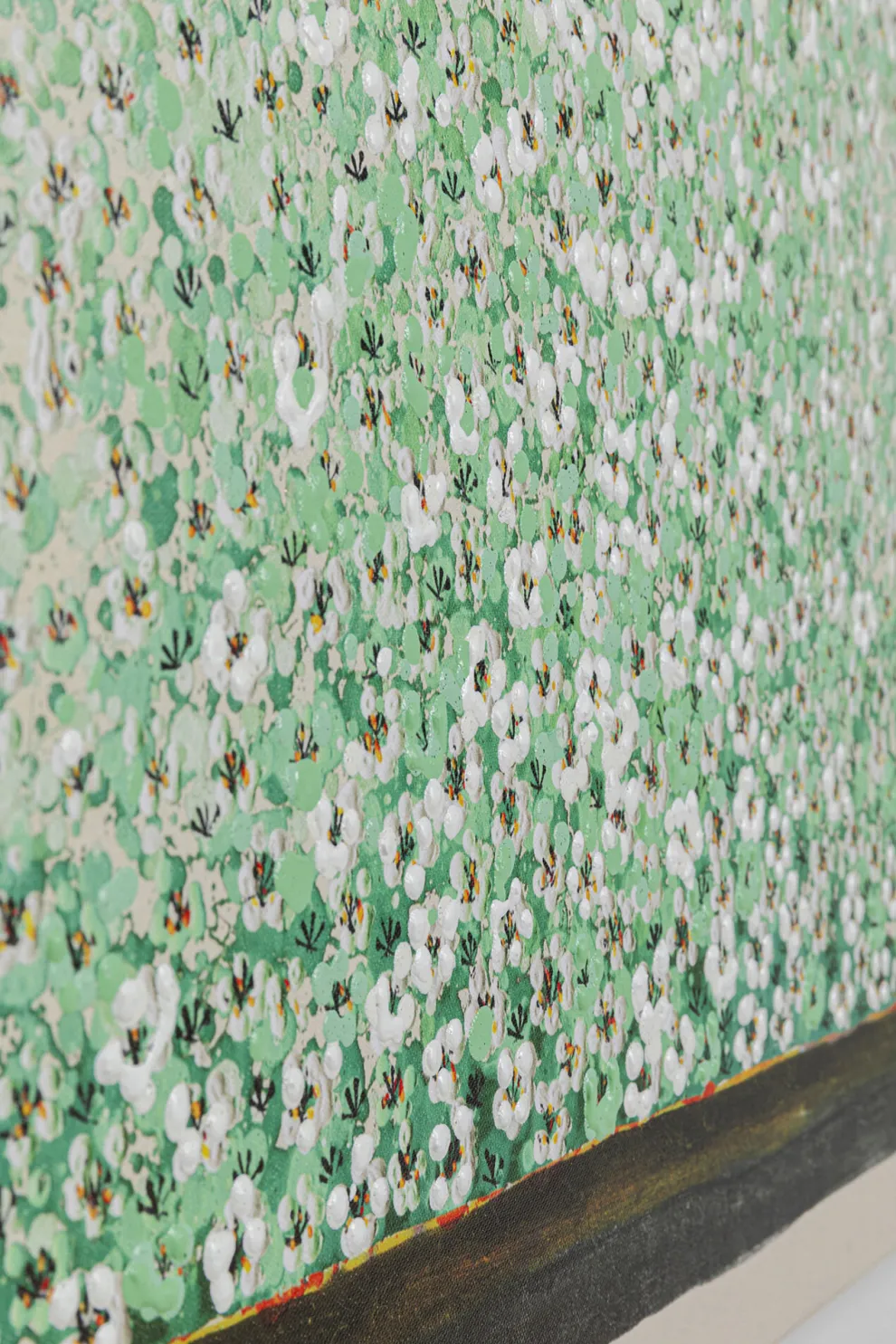 Schilderij Flower Boat Beige Green 80x100cm