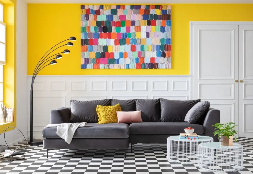 Schilderij Touched Colorful Dots 140x200cm