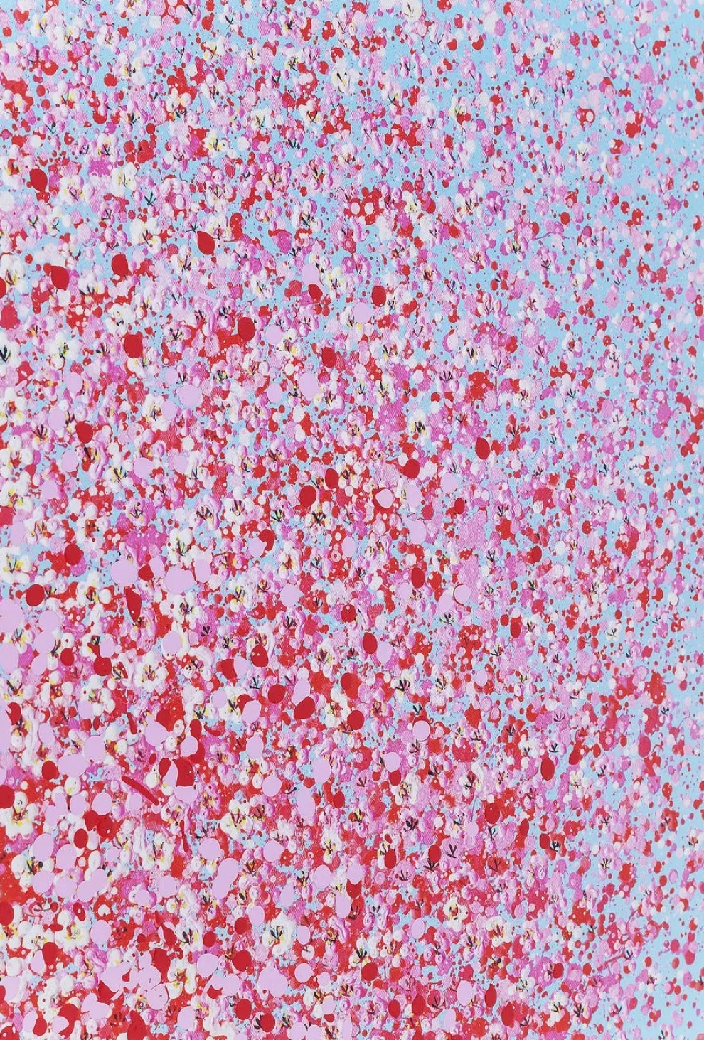 Schilderij Touched Flower Boat Blauw-Roze 100x80cm