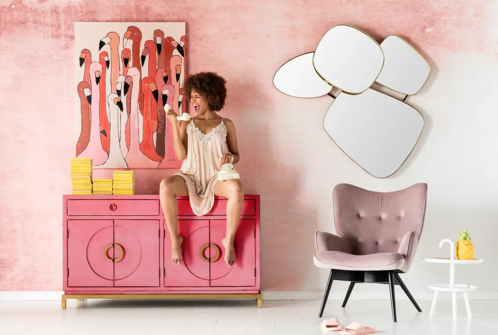 Schilderij Touched Flamingo Meeting 120x90cm