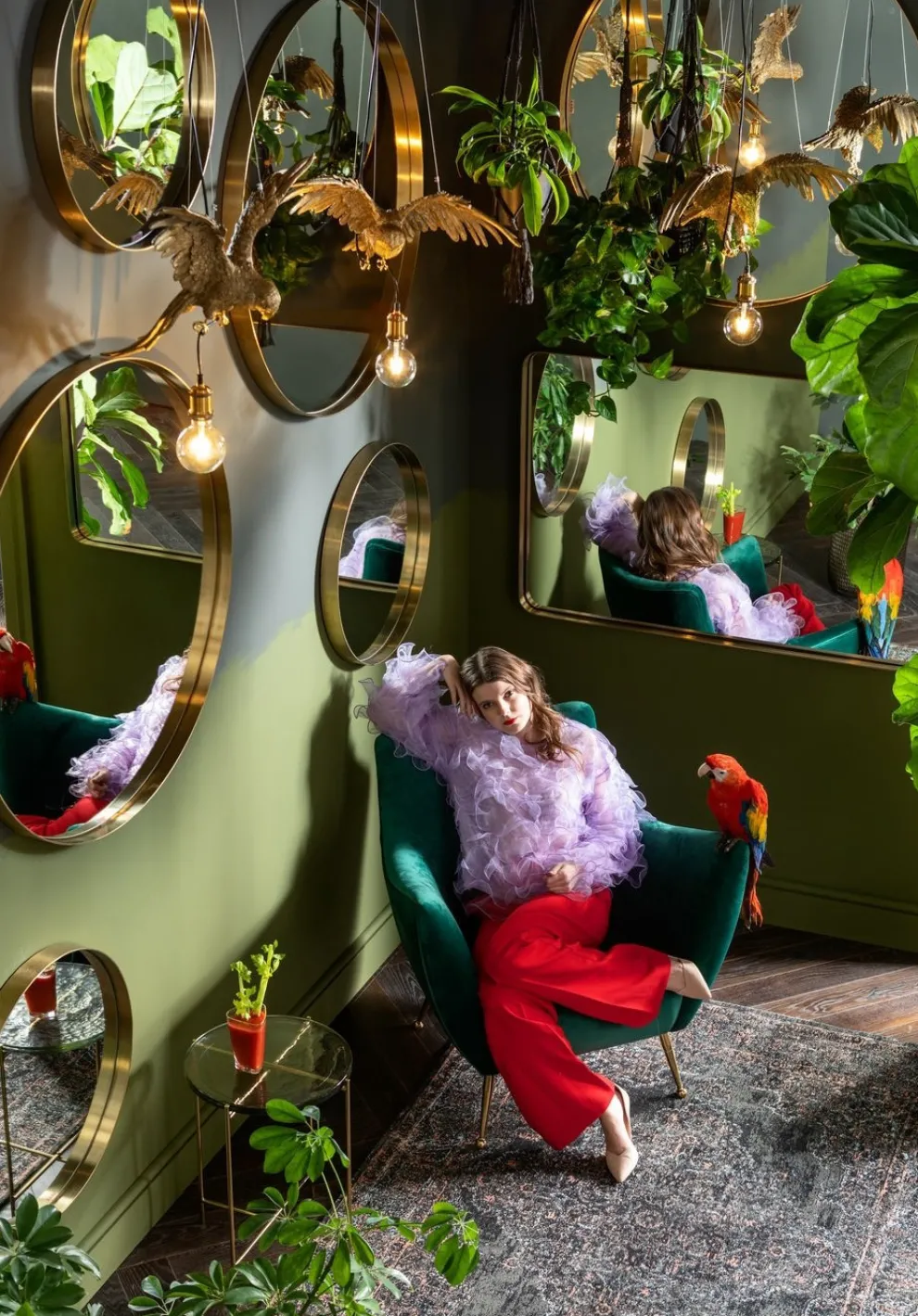 Spiegel Curve Rond Messing Ø100cm