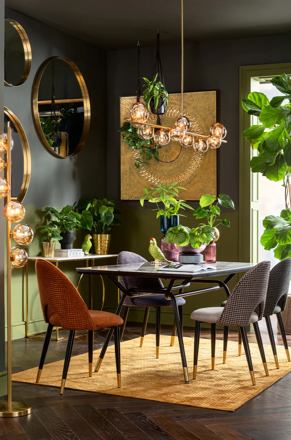 Spiegel Curve Rond Messing Ø100cm